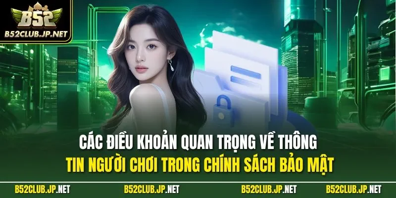 Các điều khoản quan trọng về thông tin người chơi trong chính sách bảo mật